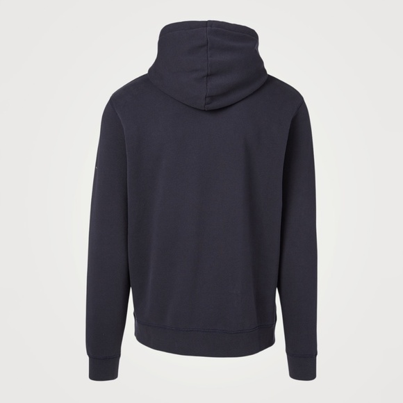 Sunspel Men Navy Blue Cotton Loopback Overhead Hoodie Pullover Size S - Picture 2 of 10